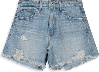 Womens Distressed Mini Denim Shorts