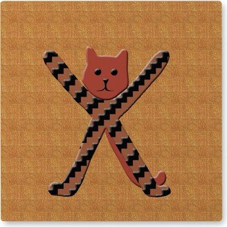 Photo Tiles: Cat Alphabet - X Photo Tile, Metal, 8X8, Orange