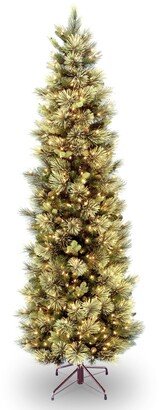 National Tree Company National Tree 7.5' Carolina Pine Slim Tree with Flocked Cones & 600 Clear Lights