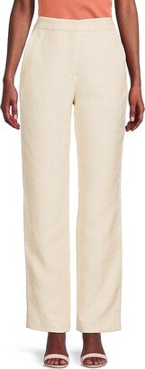 High Rise Textured Tapered Pants