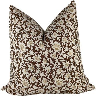 Floral Block Print Chiang Mai Pillow Cover, Designer Cover