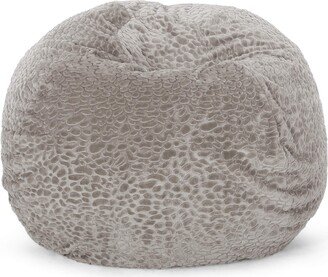 Schley 5 Foot Bean Bag - Short Faux Fur - Gray Pebble Pattern