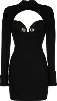 Bustier-Cup Long-Sleeved Dress