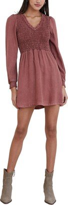 Smocked Bodice Mini Dress