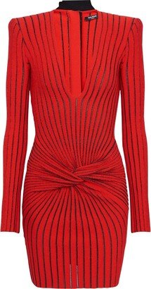 Ribbed-Knit Long-Sleeve Dress