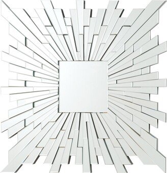 Furniture Brantley Silver Square Sunburst Wall Mirror