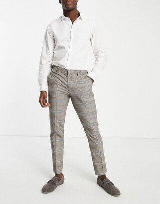 suit pants in slim fit brown check