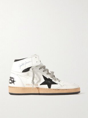 Sky Star Distressed Leather High-Top Sneakers