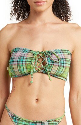 Plaid Seersucker Bikini Top