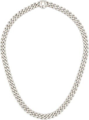 Zirconia Edge curb-chain necklace