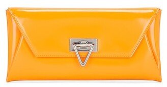 Small Point Lock Clutch in Tangerine