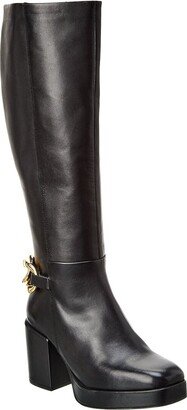 No Love Lost Chain Leather Platform Knee-High Boot