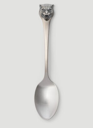 Set Of Two Tiger Dessert Spoons - Kitchen Silver One Size