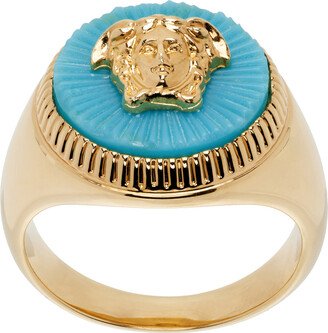 Gold & Blue Medusa Biggie Ring