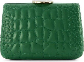 Embossed-Leather Clutch Bag