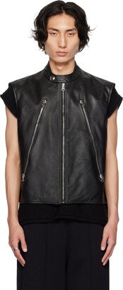 Black Cap Leather Jacket