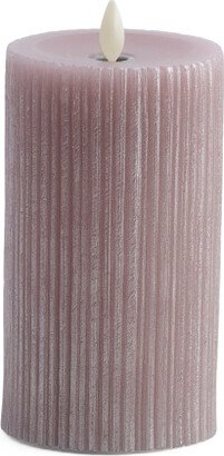 TJMAXX 6In Long Lasting Led Metallic Textured Pillar Candle