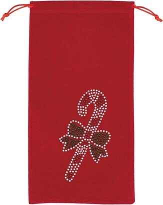 Sparkles Home Rhinestone Candy Cane Wine Bag