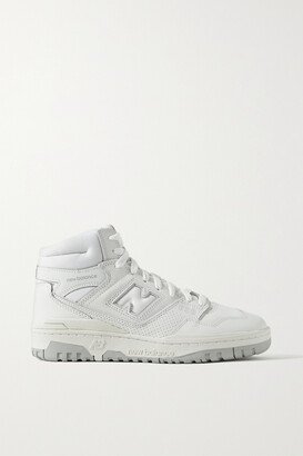 650 Mesh-trimmed Leather High-top Sneakers - White