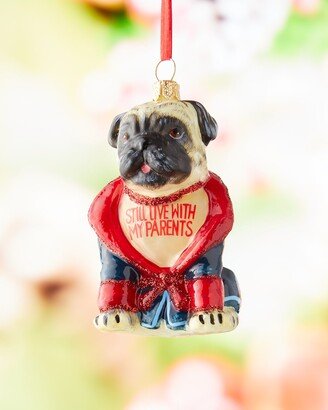 Joy To The World Collectibles Still Live With My Parents Bathrobe Pug Christmas Ornament