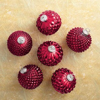 Textured Mercury Glass Ornaments, Set of Six