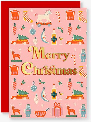 Selfridges Edit Merry Xmas Box-of-eight Christmas Cards 12.5cm x 17.5cm