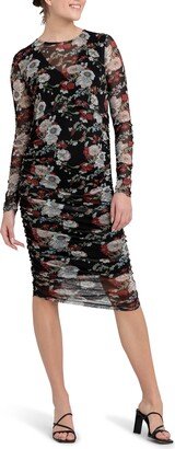 Wild Bloom Wrap Front Long Sleeve Maternity/Nursing Dress