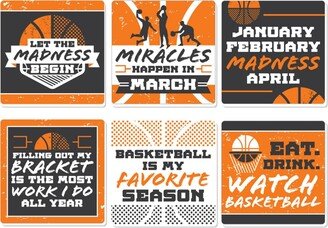 Big Dot Of Happiness Basketball - Let the Madness Begin - Funny Party Decor - Drink Coasters Set of 6