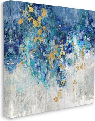 Abstract Blue Gold-Tone Paint Design Art, 17