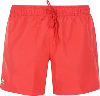 Logo Patch Drawstring Swim Shorts-AY