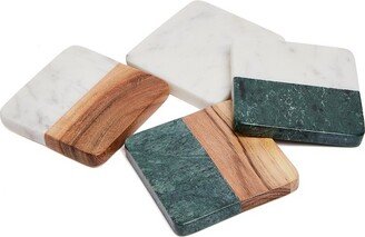 Lexi Home Marble Collection 4 Pc. Square Coasters - Multi Color