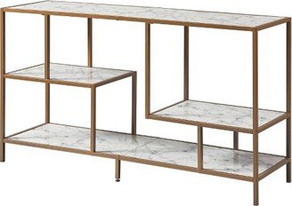 Marmo Faux Marble Top TV Stand for TVs up to 60 Gold - Teamson Home