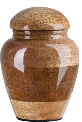 stunning & Very Special Hand Made Wooden Mango Keepsake Cremation Urn For Ashes Unique Memorial Urn