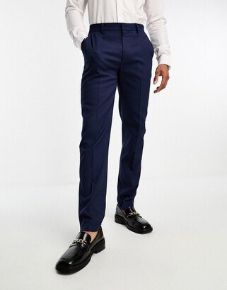 slim suit pants in navy in micro texture