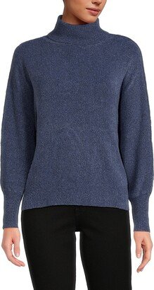 Stitchdrop Puff Sleeve Turtleneck Sweater