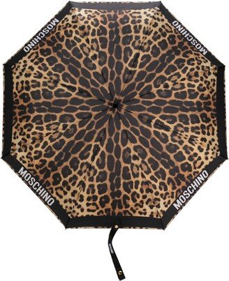 Cheetah-Print Compact Umbrella