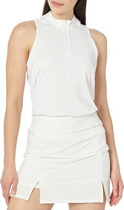 Racerback Polo Shirt (White) Women's Clothing