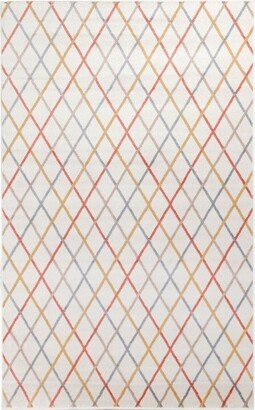 Diamond Trellis Modern Geometric Transitional Indoor Area Rug, 5 x 8, Bone by Blue Nile Mills