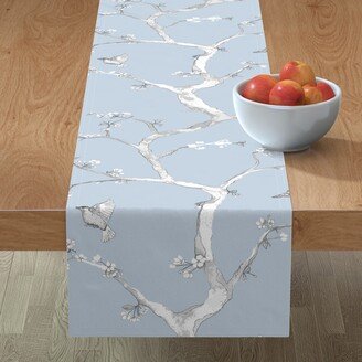 Table Runners: Jenny Modern Cherry Blossoms Table Runner, 90X16, Blue