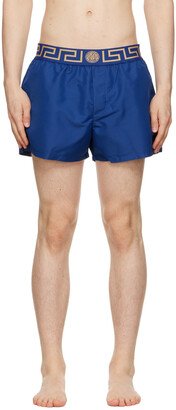 Blue Greca Border Swim Shorts-AB