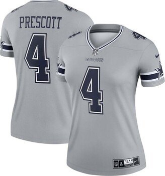 Women's Dak Prescott Gray Dallas Cowboys Inverted Legend Jersey