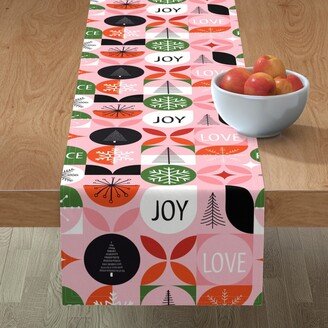 Table Runners: Mid Century Modern Christmas Table Runner, 72X16, Pink