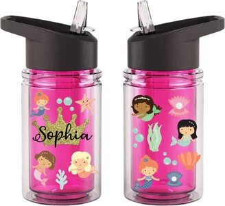 Personalized Kids Water Bottle, Mermaid Bottle With Name, Love, Ocean, Sea Life, Girls