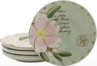 Toulouse Green Appetizer Plates, Set of 4