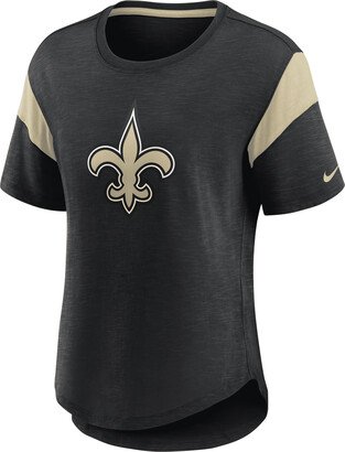 Women's Fashion Prime Logo (NFL New Orleans Saints) T-Shirt in Black