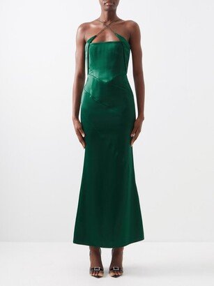 Esteli Crossover-strap Satin Dress