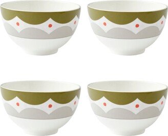 Kit Kemp for Spode Geo 4 Piece Rice Bowls Set, Service for 4