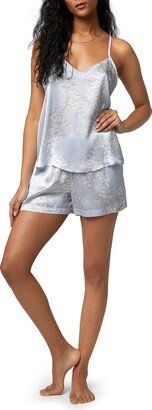 Floral Print Silk Short Pajamas