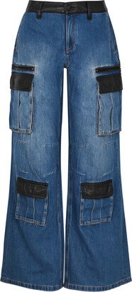 Joette Panelled Wide-leg Cargo Jeans