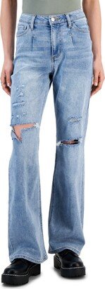 Juniors' High-Rise Relaxed Flare Jeans, Created for Macy's